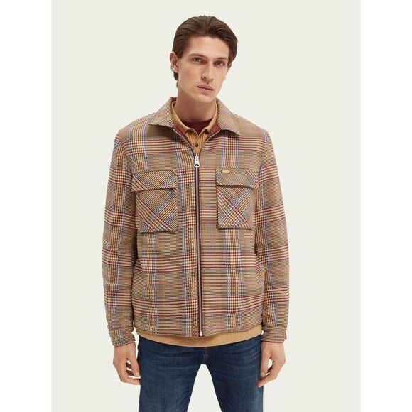 SCOTCH & SODA Reversible Plaid Quilted Jacket Large Barn Coat - Picture 6 of 13